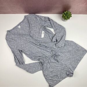 Old Navy Gray Long Sleeve Shorts Romper Casual New With Tag Women Small